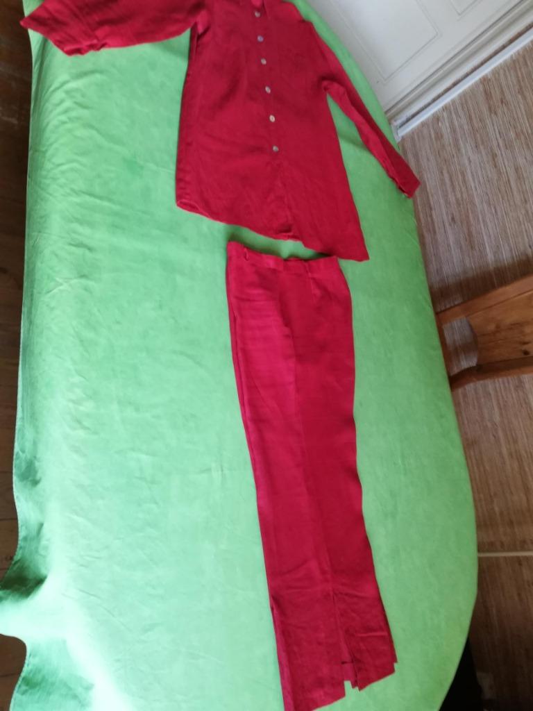 ENSEMBLE POUR FEMME 100% LIN, ROUGE UNI, PANTALON + CHEMISE,, Vêtements | Femmes, Rouge, Enlèvement ou Envoi, Comme neuf, EROS