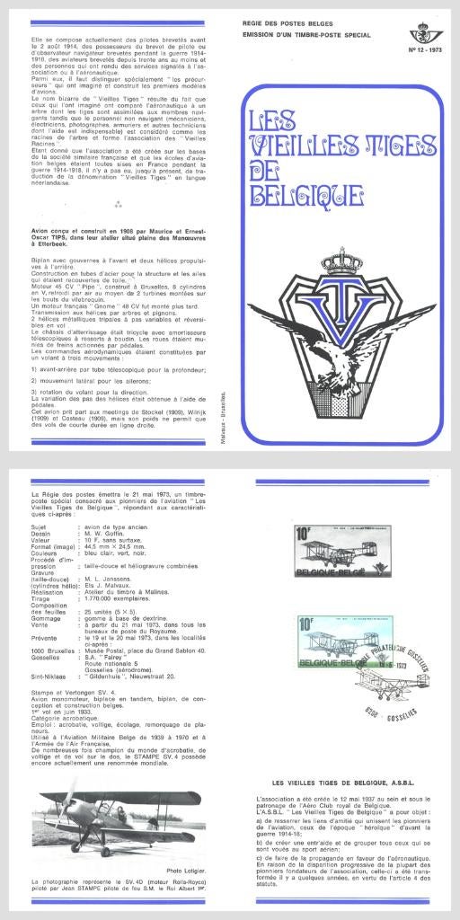 1973 Les vieilles tiges de Belgique, Envoi