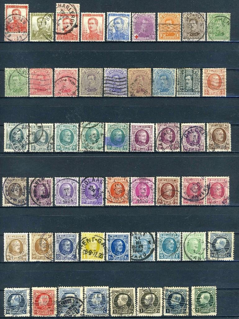 (B) Lot zegels Albert I gestempeld  (1912 - 1931) - 2, Postzegels en Munten, Postzegels | Europa | België, Ophalen of Verzenden