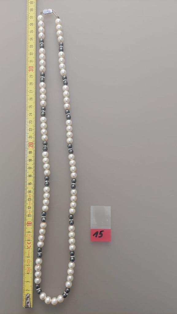 Collier de perles Perlas Sureda Manacor Mallorca L38cm, Enlèvement ou Envoi, Neuf, Gris