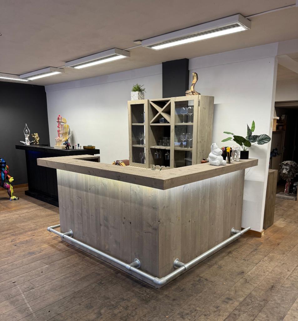 SOLDEN -45%: Hoekbar met barkast, Huis en Inrichting, Barren, Nieuw, Ophalen of Verzenden