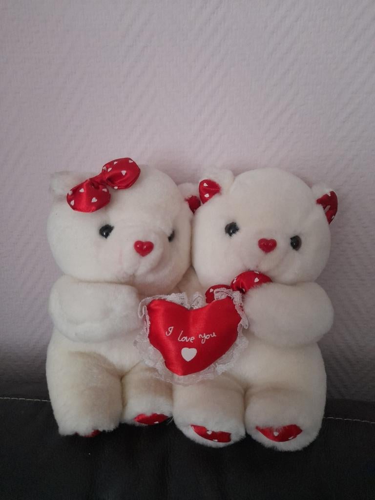 Duo d'oursons amoureux en peluche, Enlèvement ou Envoi, Comme neuf