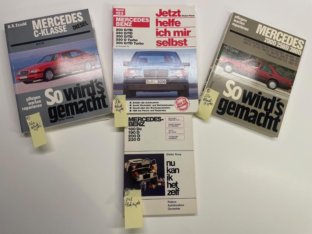 Mercedes werkboeken 180D 200D 250D 300D, Boeken, Auto's | Boeken, Ophalen of Verzenden, Zo goed als nieuw, Mercedes