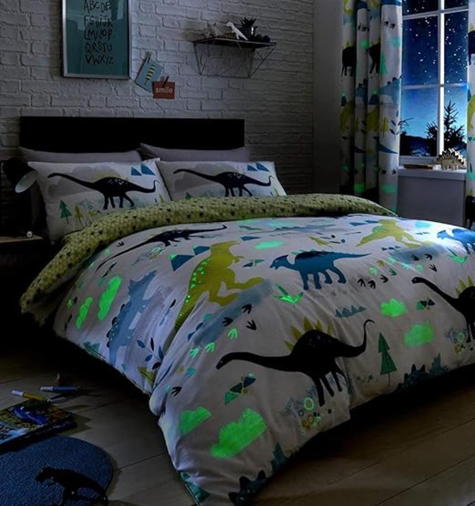 Parure de lit lumineuse en forme de dinosaure | 140 x 200 c, Neuf, Garçon ou Fille, -, Autres couleurs