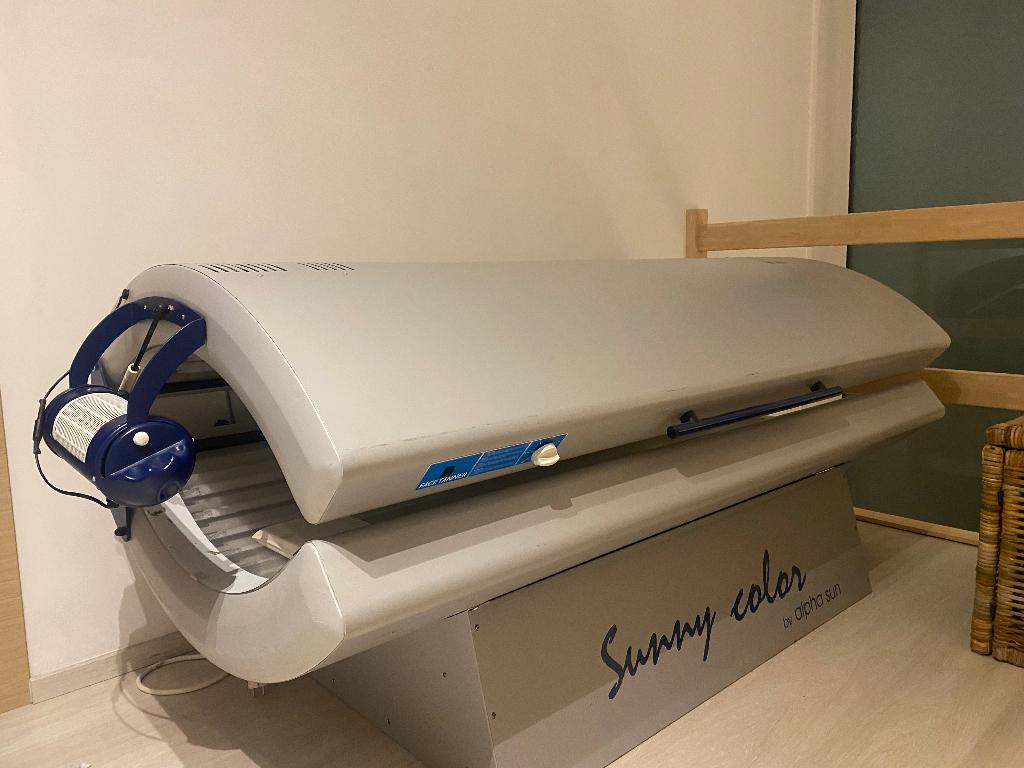 Zonnebank, Electroménager, Solarium, Banc solaire & Bronzage facial, Enlèvement, Utilisé, Banc solaire double, 10 à 15 lampes