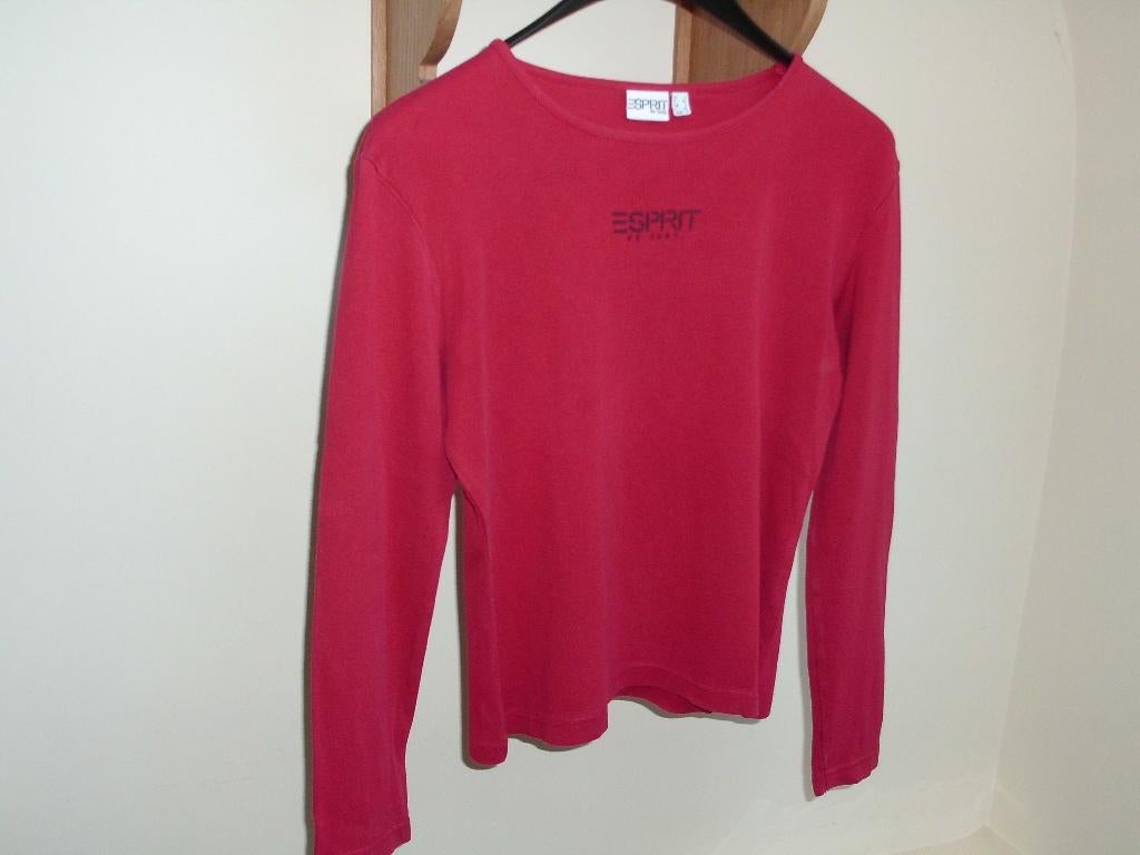 Esprit rood T-shirt maat L met lange mouwen, Maat 42/44 (L), Ophalen of Verzenden, Zo goed als nieuw, Lange mouw