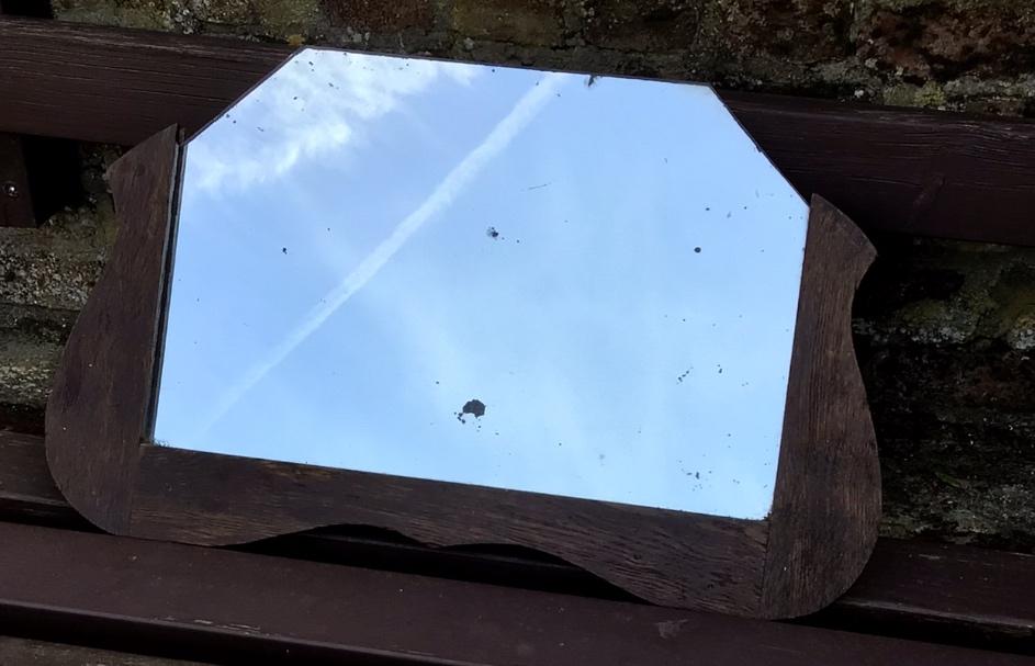 Retro schouw spiegel jaren 1950, Antiek en Kunst, Antiek | Spiegels, Ophalen