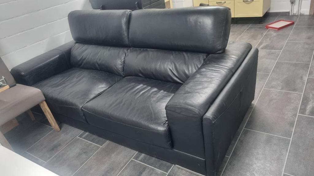 Leer salon 3 zit + 2 zit, Maison & Meubles, Canapés | Coins salons complets, Enlèvement, Cuir