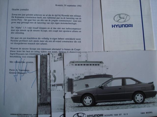 Hyundai Scoupé 1500 GT 12v 1993 Persfoto press LOT van 3, Livres, Autos | Brochures & Magazines, Utilisé, Autres marques, Envoi