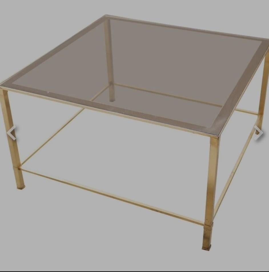 Vintage salontafel GUY LEFEVRE, Huis en Inrichting, Tafels | Salontafels, Ophalen, Glas