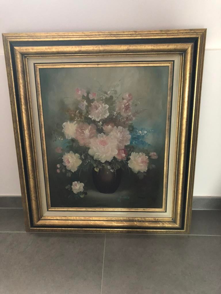 Schilderij met bloemen, Antiek en Kunst, Ophalen