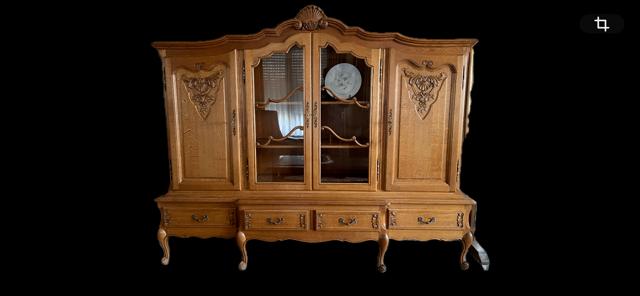 Eiken kast in stijl Louis XV, Maison & Meubles, Armoires | Vitrines, 200 cm ou plus, Avec tablette(s), Comme neuf, Chêne