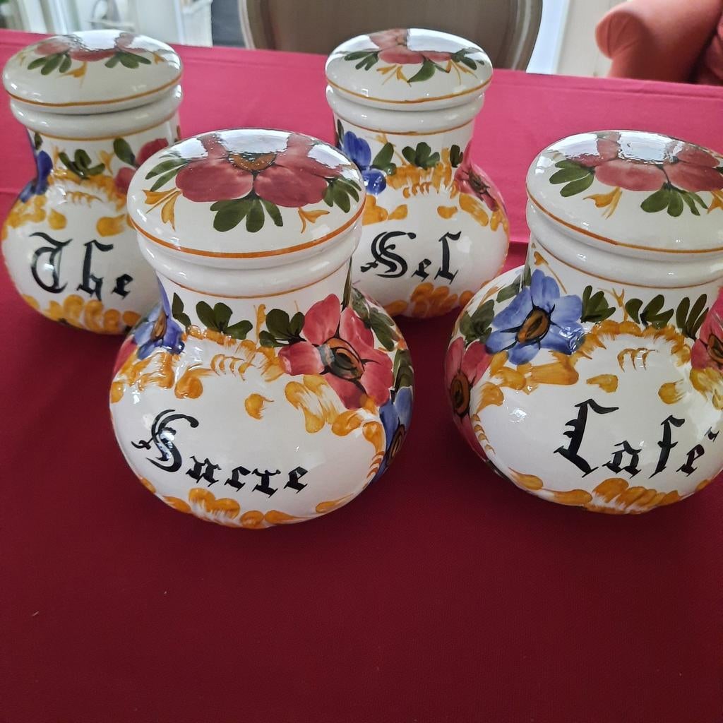 4 PRACHTIGE VOORRAADPOTTEN NIET GEBRUIKT, Ophalen of Verzenden