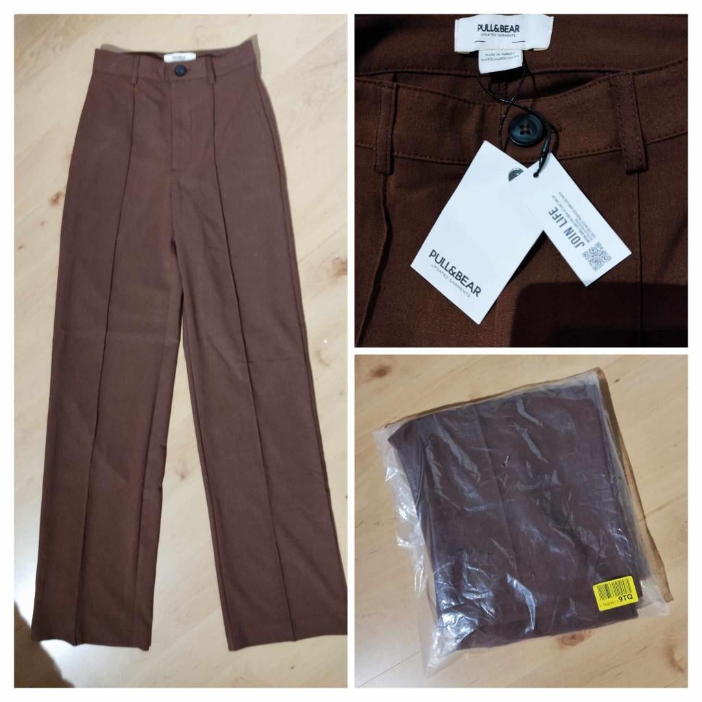 Nieuwe geklede broek van Pull & Bear, maat XS, Kleding | Dames, Broeken en Pantalons, Bruin, Nieuw, Ophalen of Verzenden, Pull & Bear