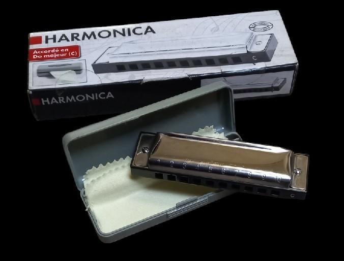 harmonica in origineel etui klein model., Gebruikt, B, Ophalen of Verzenden, Met koffer of doosje
