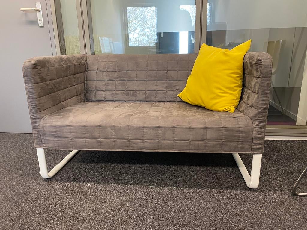 Zetel, klein, 2 persoons, grijs, voor kot of studio, Enlèvement, Comme neuf