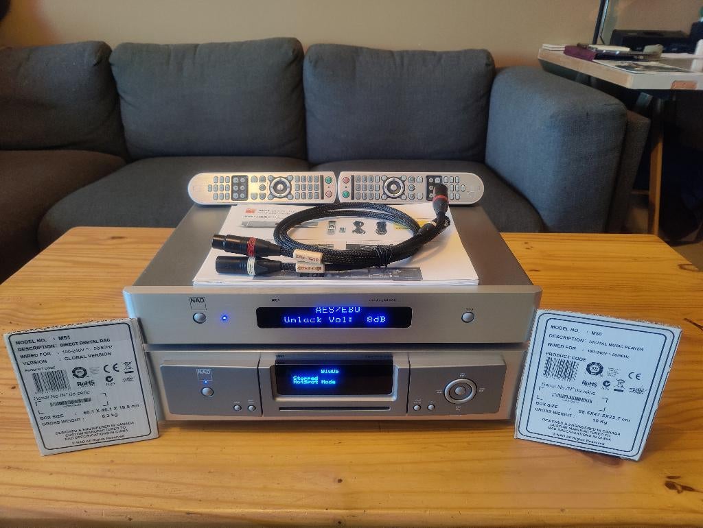 NAD M50 + M51 + Actinote Mezzo (nieuw 4700€), Audio, Tv en Foto, Versterkers en Ontvangers, Ophalen, Zo goed als nieuw, Stereo