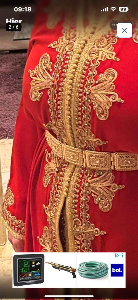 Kaftan/caftan /takchita /lebsa , mieux qu’une location, Ophalen of Verzenden, Zo goed als nieuw, Oranje