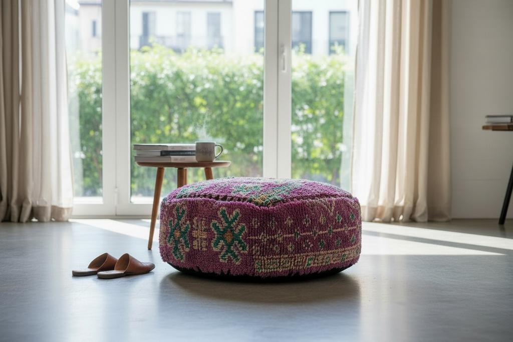 Pouf berbère/marocain vintage XL, Maison & Meubles, Enlèvement, Comme neuf
