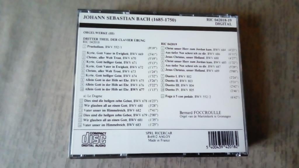 CD. Bach. Dritter Theil Der Clavier Ubung., Ophalen, Zo goed als nieuw