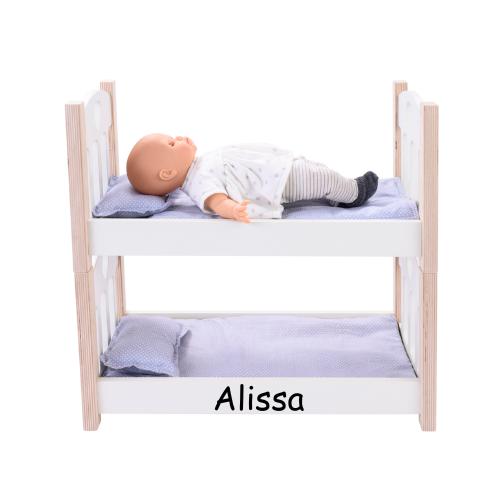 Stapelbed poppenbedden gepersonaliseerd, Kinderen en Baby's, Ophalen of Verzenden, Nieuw, Kraamcadeau