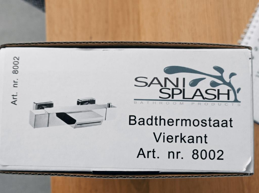 Robinet thermostatique pour baignoire carrée Sanilux Cube, Bricolage & Construction, Enlèvement, Neuf, Chrome, Baignoire