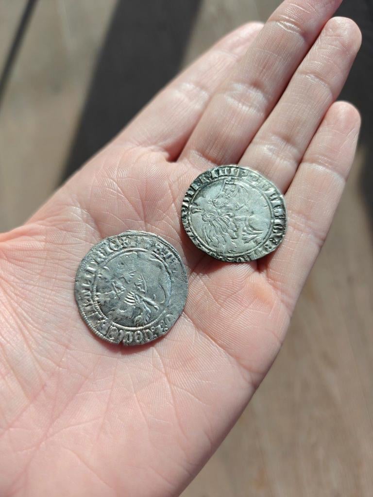 Lot middeleeuwse munten Gent Kromstaert en Botdraeger, Postzegels en Munten, Munten | België, Ophalen of Verzenden