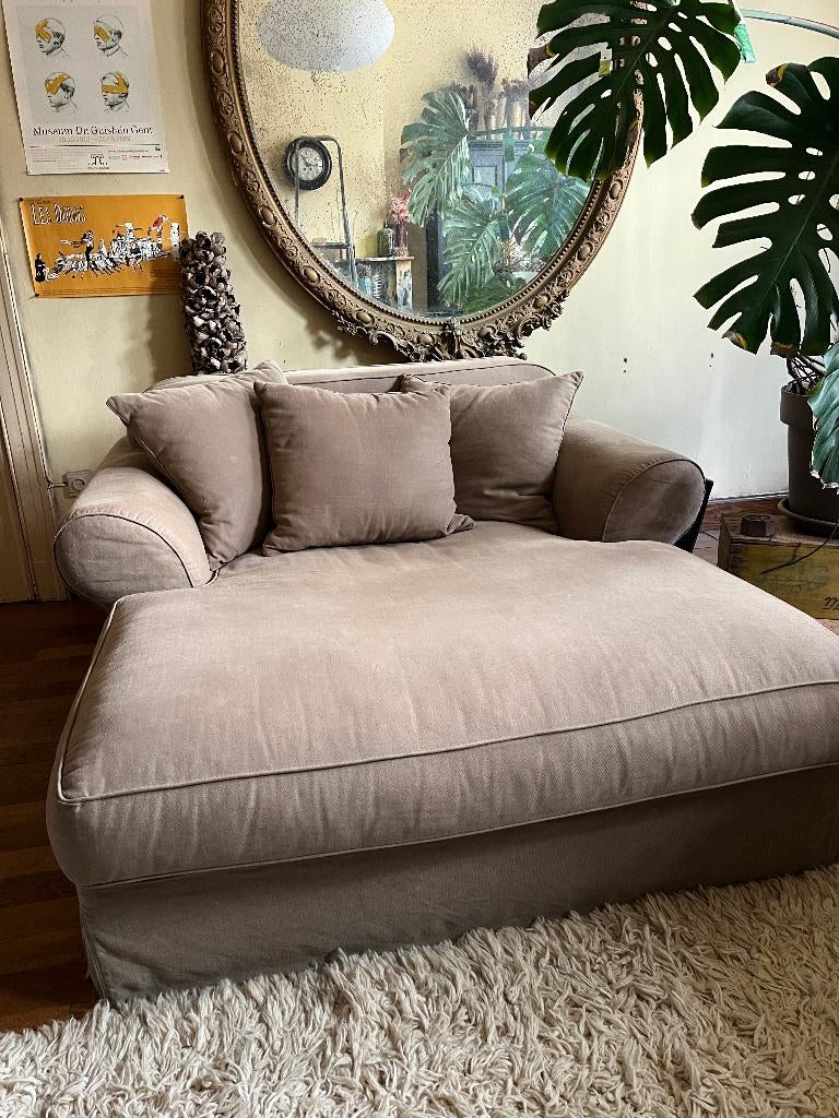 Love seat - grijs, Maison & Meubles, Canapés | Sofas & Chaises Longues, 150 cm ou plus, 150 à 200 cm, Enlèvement, Utilisé