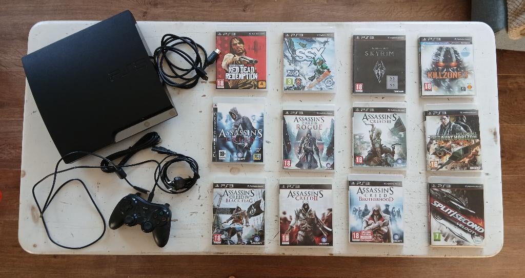 Playstation 3 samen met 12 games, Games en Spelcomputers, Spelcomputers | Sony PlayStation 3, Ophalen, Gebruikt, Met 1 controller