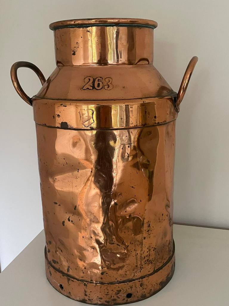 Ancien pot à lait de fermier cuivré, Antiquités & Art, Enlèvement