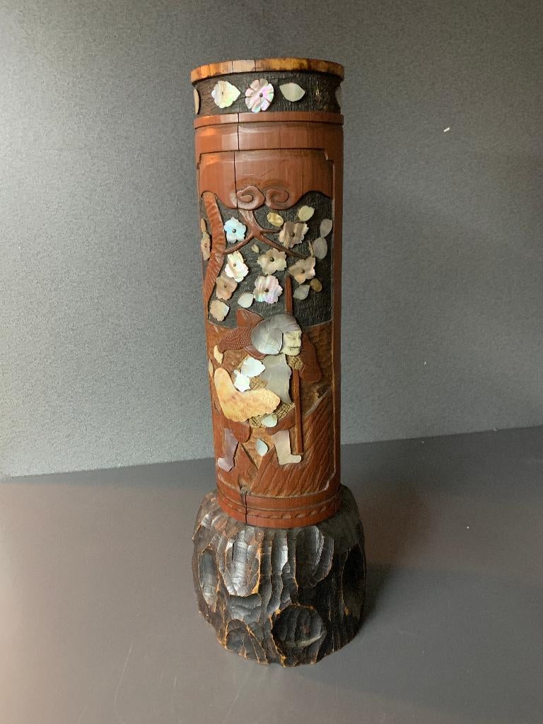 japanse shibayama bamboo vaas, Enlèvement