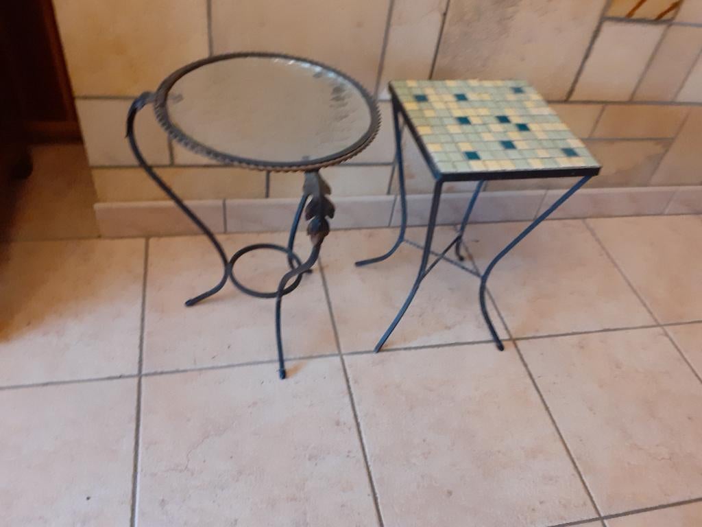 Twee retro bijzettafels, Ophalen, Metaal of Aluminium