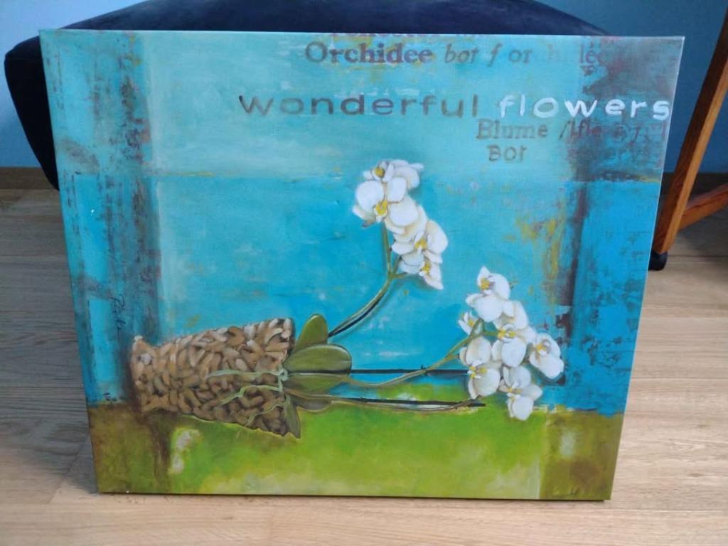 PEINTURE ORCHIDEE, Enlèvement, 50 à 75 cm, Utilisé, Création originale