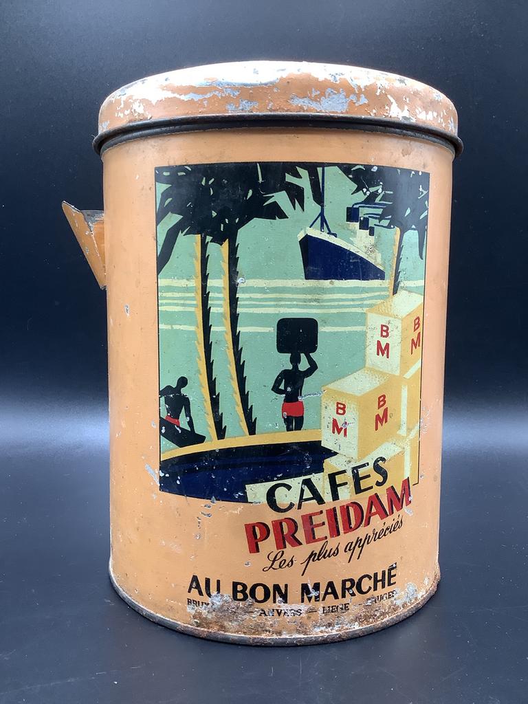 Ancienne boîte à café Preidam, Collections, Boîte en métal, Enlèvement ou Envoi, Comme neuf