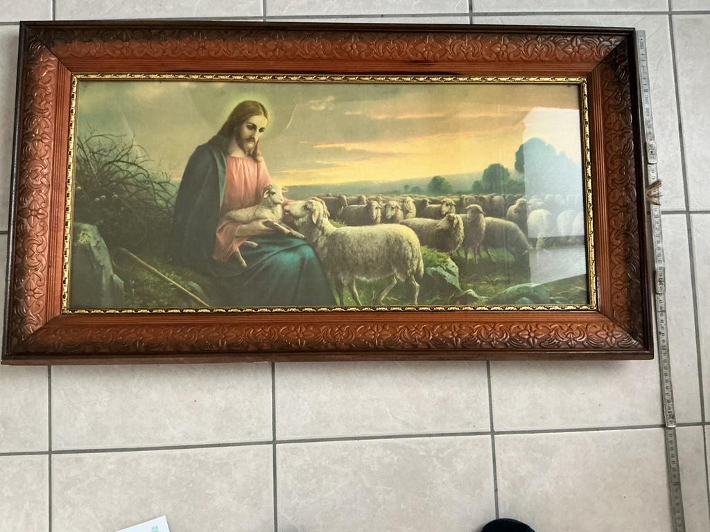 Vintage kader met jezus, Antiek en Kunst, Ophalen of Verzenden