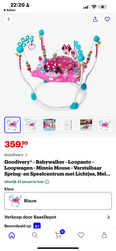 Baby bouncer mickey mouse, Kinderen en Baby's, Ophalen, Zo goed als nieuw