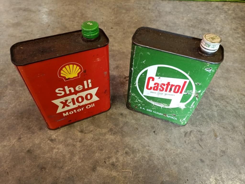 Vintage olie bidons, Collections, Marques & Objets publicitaires, Enlèvement