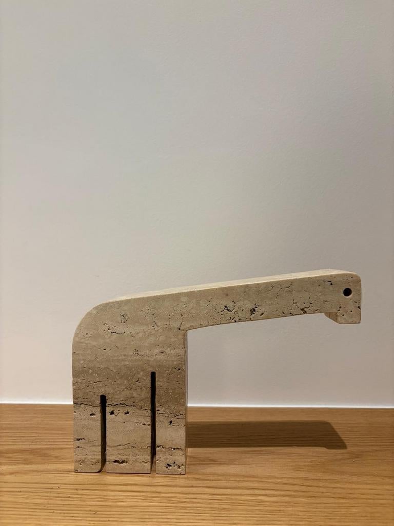 Giraffe (?) In travertijn, Fratelli Mannelli, Italië, jaren, Huis en Inrichting, Woonaccessoires | Overige, Zo goed als nieuw