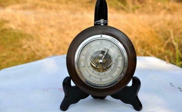 baromètre rond en bois, Antiquités & Art, Enlèvement ou Envoi