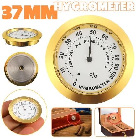 Hygromètre, humidimètre analogique,  doré, Ø 37 mm, Enlèvement ou Envoi, Neuf