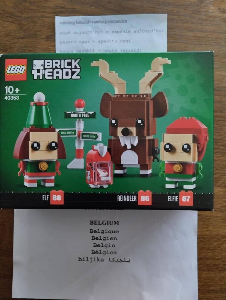 Lego 40353 brick Headz rendier met kerst Elven, Hobby en Vrije tijd, Gezelschapsspellen | Kaartspellen, Nieuw, Verzenden