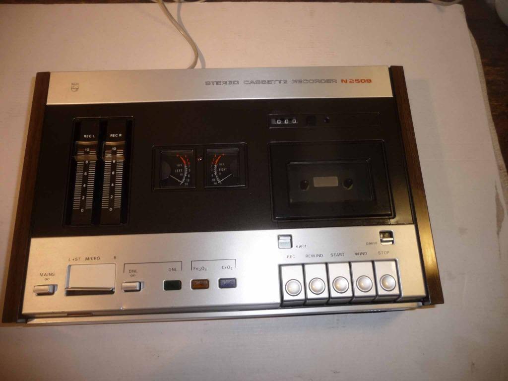 superbe deck K7 magnétophone PHILIPS N2509 (n1) bon état, Enlèvement ou Envoi, Simple, Autres marques, Tape counter