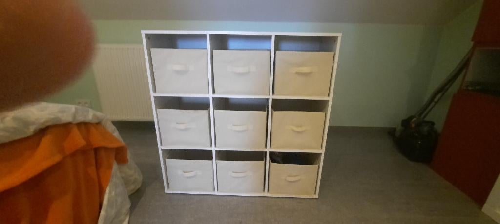 MEUBLE ENFANT BLANC 9 RANGEMENTS, Enlèvement, Comme neuf, STYLE IKEA