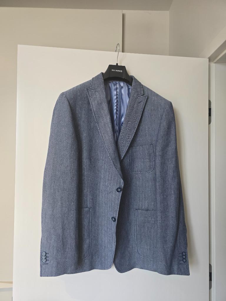 Herenblazer Blauw Linnen - The Gentlemen's Club - Mt 52/54, Bleu, The Gentlemen's Club, Enlèvement ou Envoi, Taille 52/54 (L)