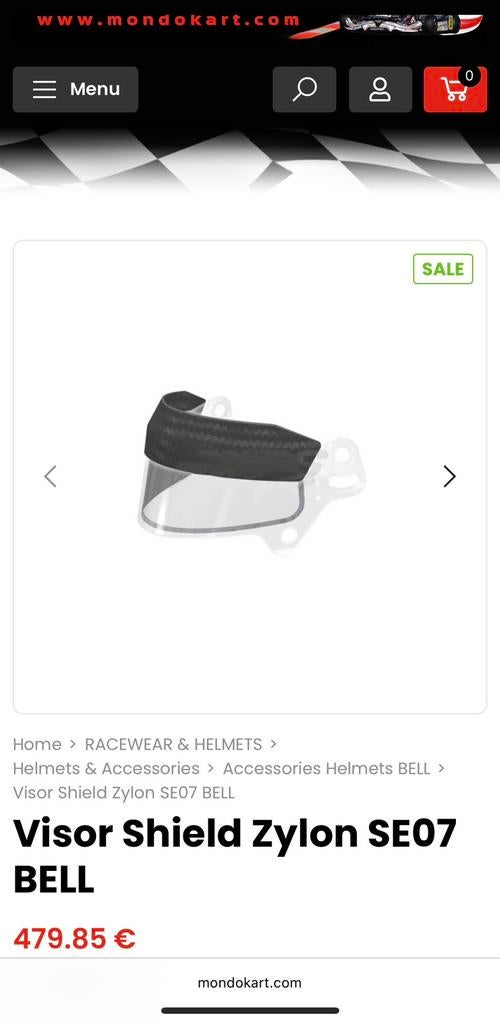 Zylon (carbon) vizier spoiler - Bell visor panel, Ophalen, Nieuw