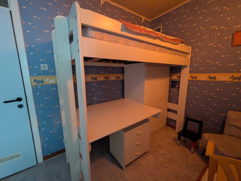 Robuust stapelbed, bureau, kast, ladenblok (combinatie), Huis en Inrichting, Slaapkamer | Stapelbedden en Hoogslapers, Zo goed als nieuw