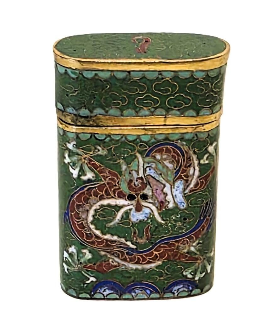 Cloisonne doosje met draak en Feniks., Antiek en Kunst, Ophalen of Verzenden