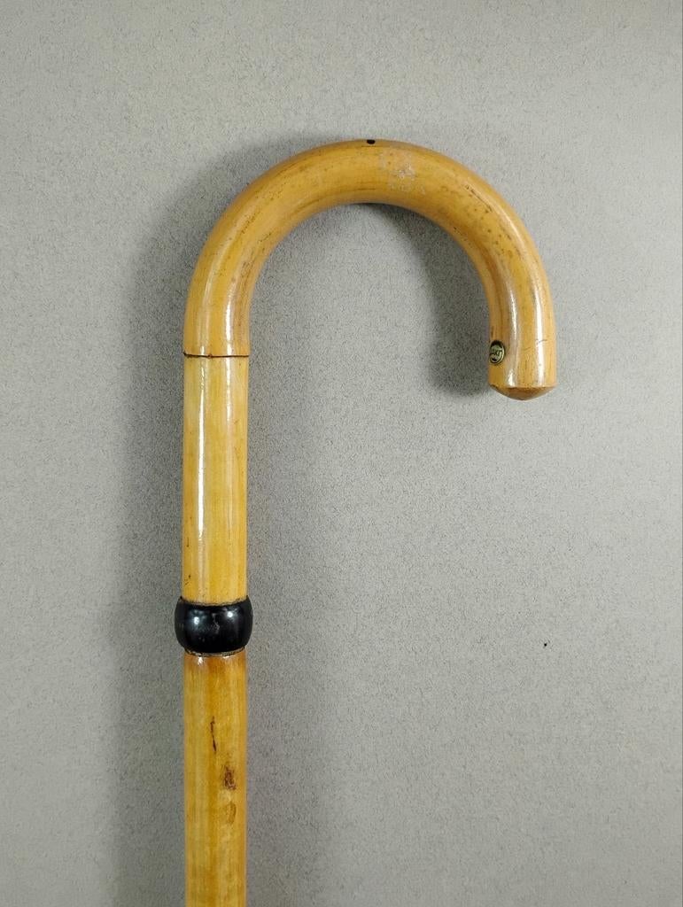 Canne trépied ancienne Jaki 1950, Divers, Bâtons de marche, Utilisé, Ajustable, Enlèvement ou Envoi