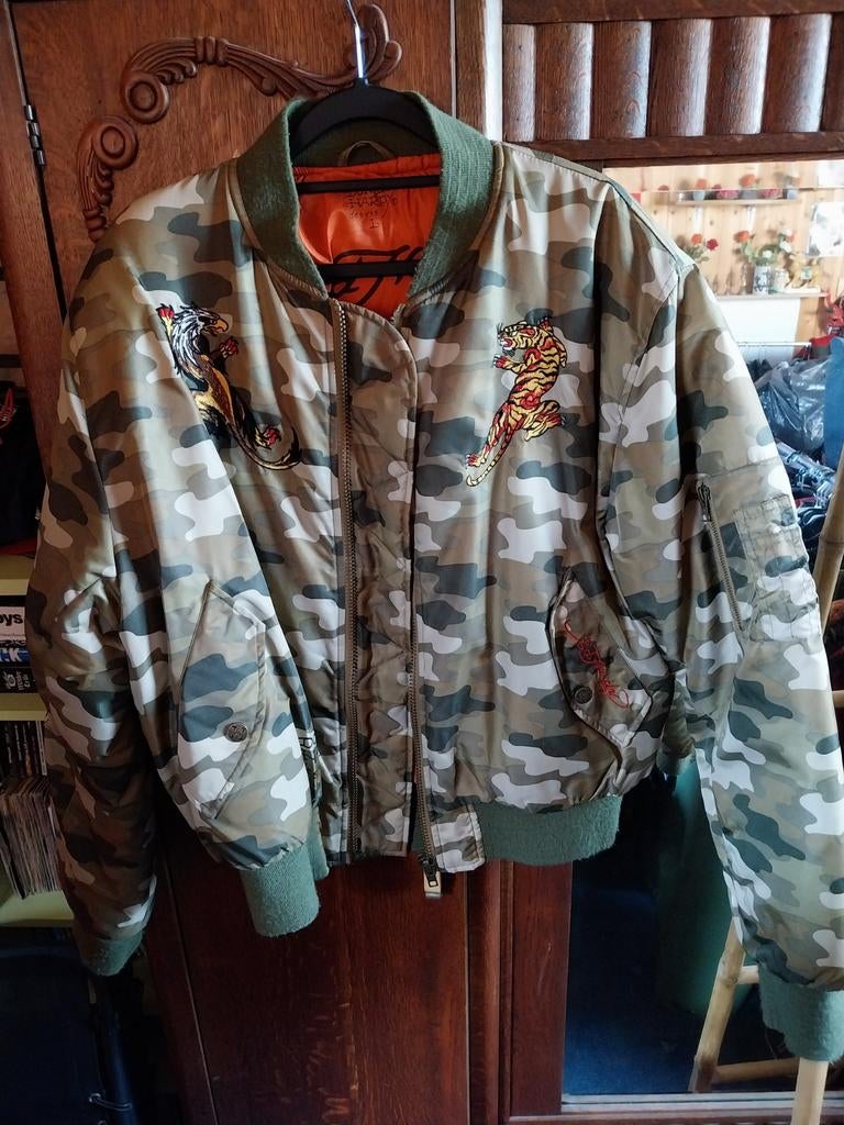 Ed Hardy bomber jacket, Kleding | Heren, Jassen | Winter, Ophalen of Verzenden, Maat 52/54 (L)