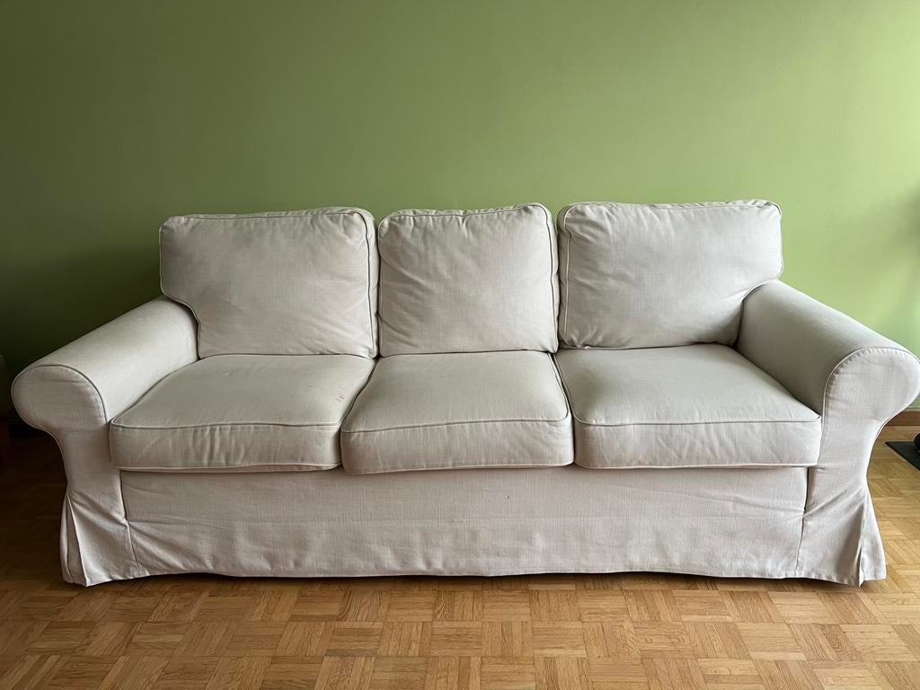 IKEA EKTORP 3-zitsslaapbank + ingebouwde opbergruimte, Huis en Inrichting, Ophalen, Zo goed als nieuw